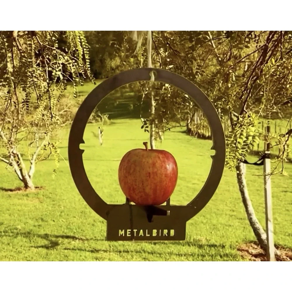 Metalbird‎ Hanging Bird Feeder Outdoor Tree Corten Steel Art Nature Gift USA NIB